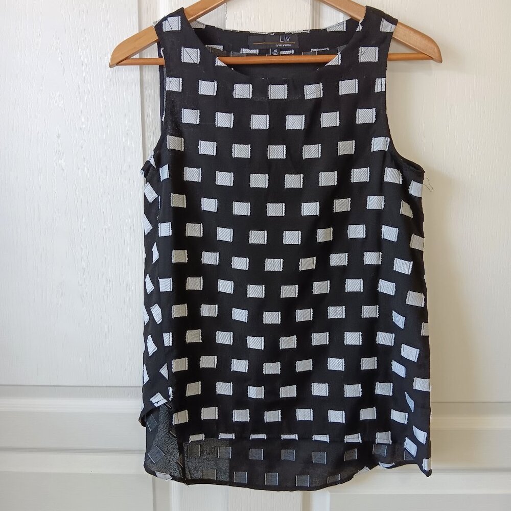 NEW Liv by Habitat Women's Black Lined Easy Tank Size XS